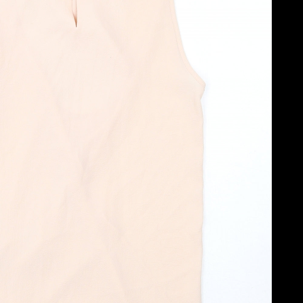 Dorothy Perkins Womens Beige Polyester Tunic Tank Size 10 High Neck - Drop Back
