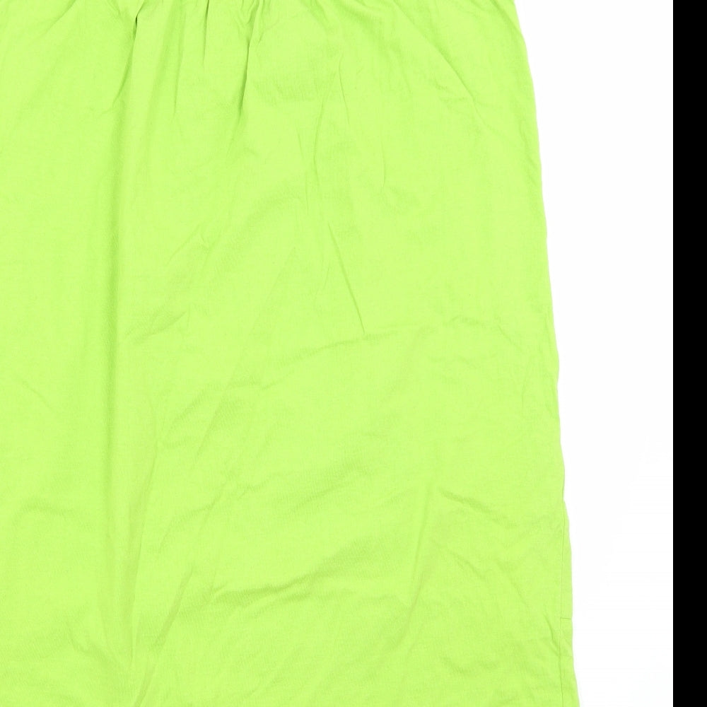 AJ Apparel Womens Green Cotton A-Line One Size Scoop Neck