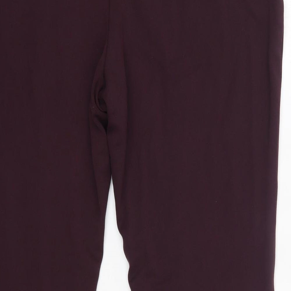 Marks & Spencer Womens Purple Viscose Dress Pants Trousers Size 14 L25 in Regular
