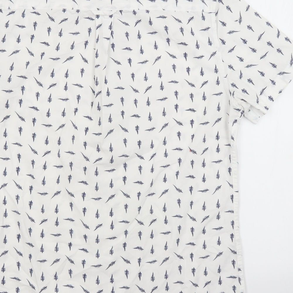 Burton Mens White Floral Cotton Button-Up Size S Collared