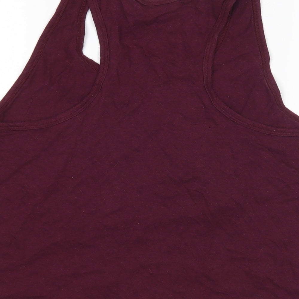 New Look Womens Purple Cotton Basic Tank Size M Round Neck