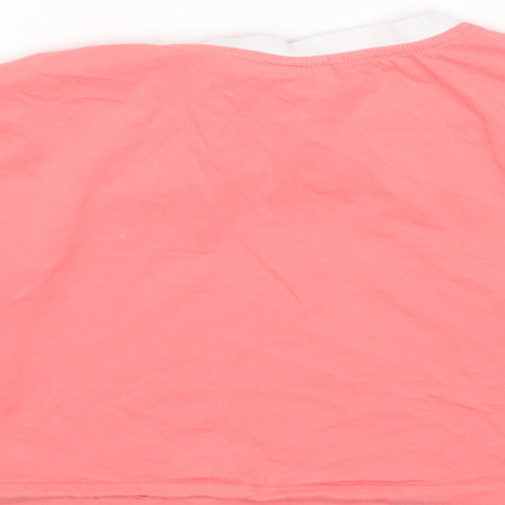 Hype Girls Pink Cropped T-Shirt Size 9-10 Years Round Neck
