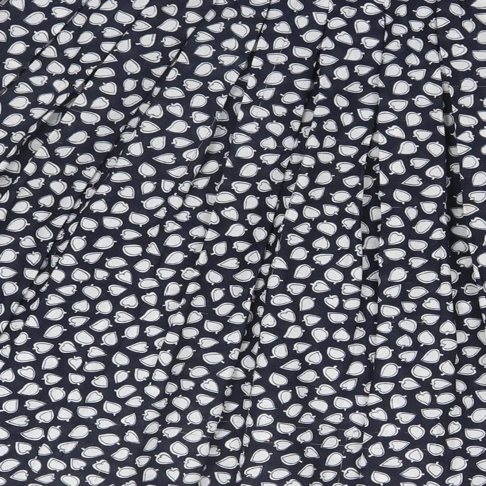 Preworn Womens Blue Floral A-Line Skirt