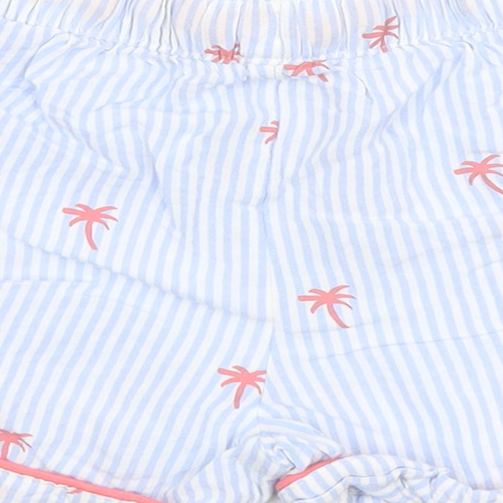 Marks & Spencer Girls Blue Striped Viscose Sailor Shorts Size 9-10 Years Regular