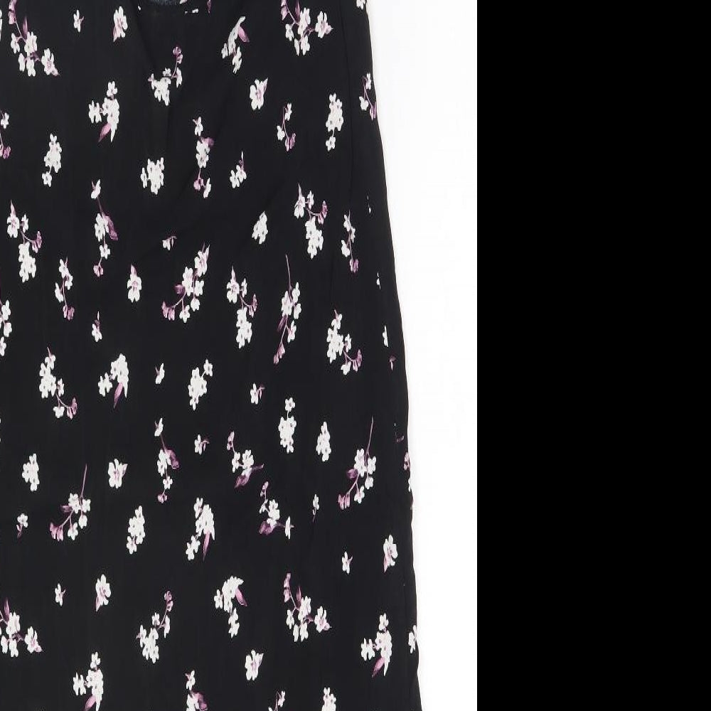 ASOS Womens Black Floral Viscose Pencil Dress Size 8 Halter