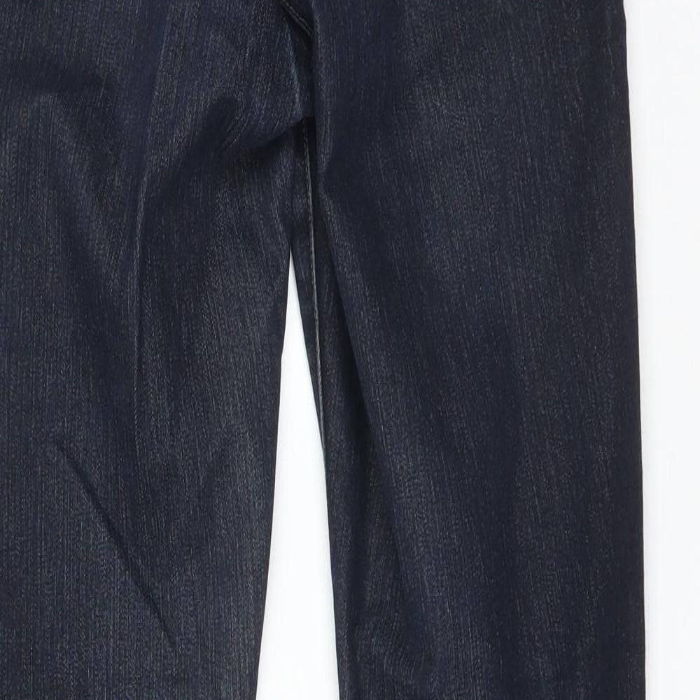 Pure Womens Blue Cotton Straight Jeans Size 8 L30 in Regular