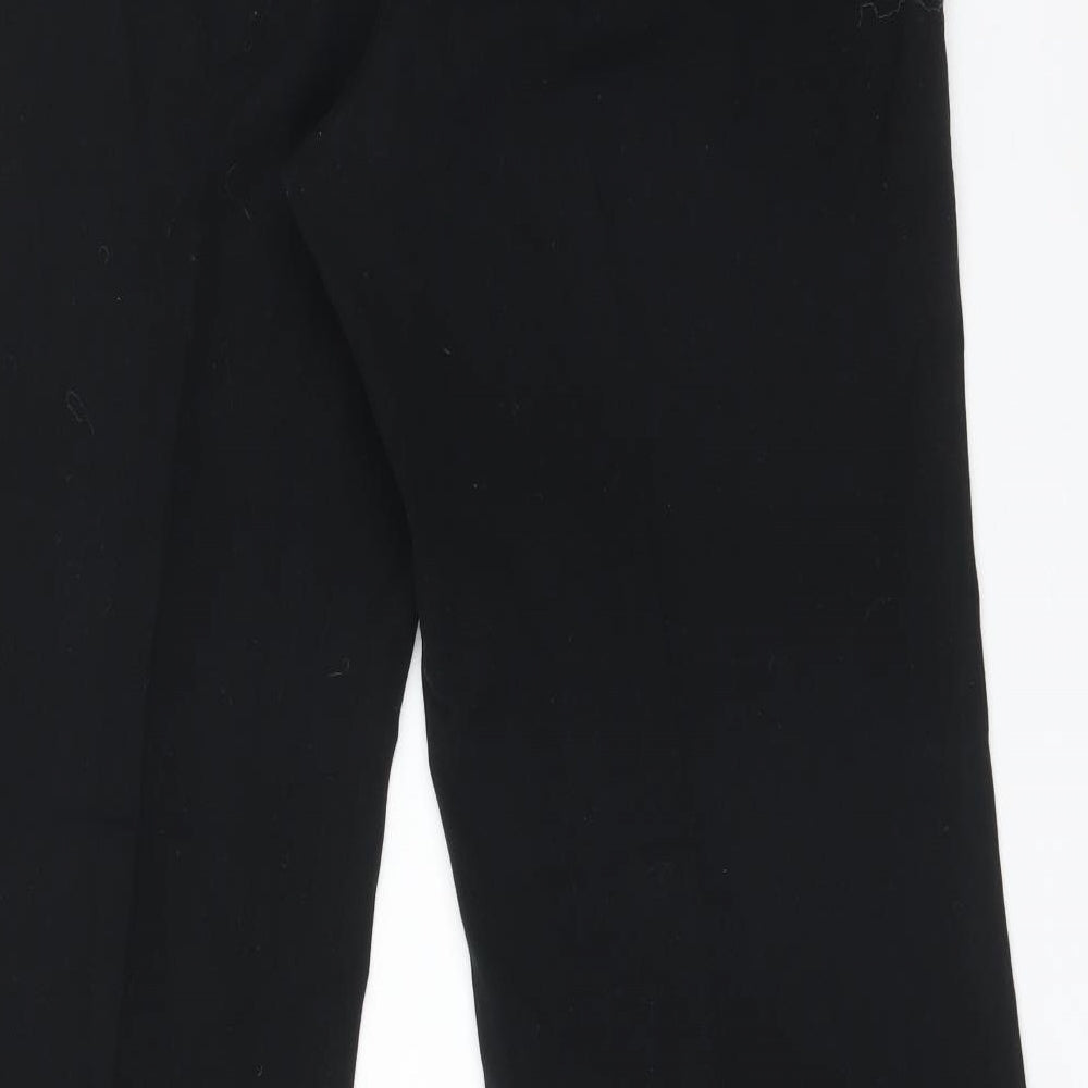 Marks & Spencer Womens Black Polyester Trousers Size 14 L28 in Regular