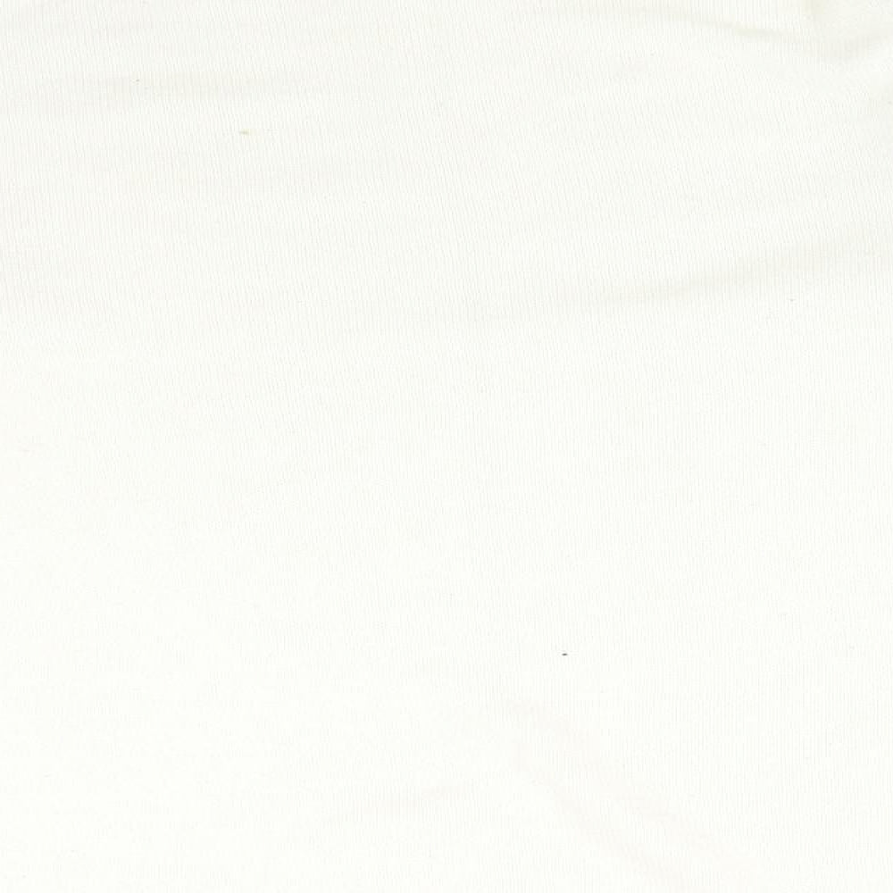 PROVENCALE Womens White Striped Acrylic Pullover Sweatshirt Size 16