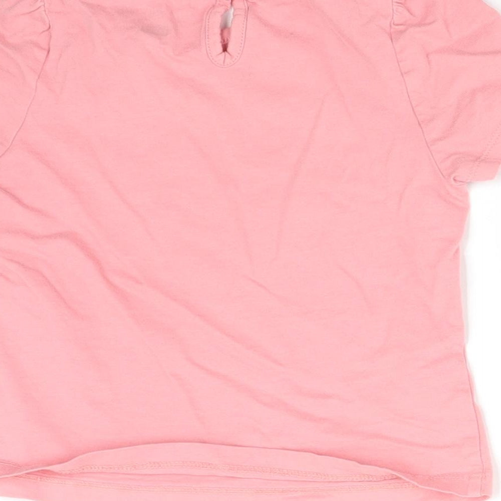 F&F Girls Pink Cotton Basic T-Shirt Size 4-5 Years Round Neck