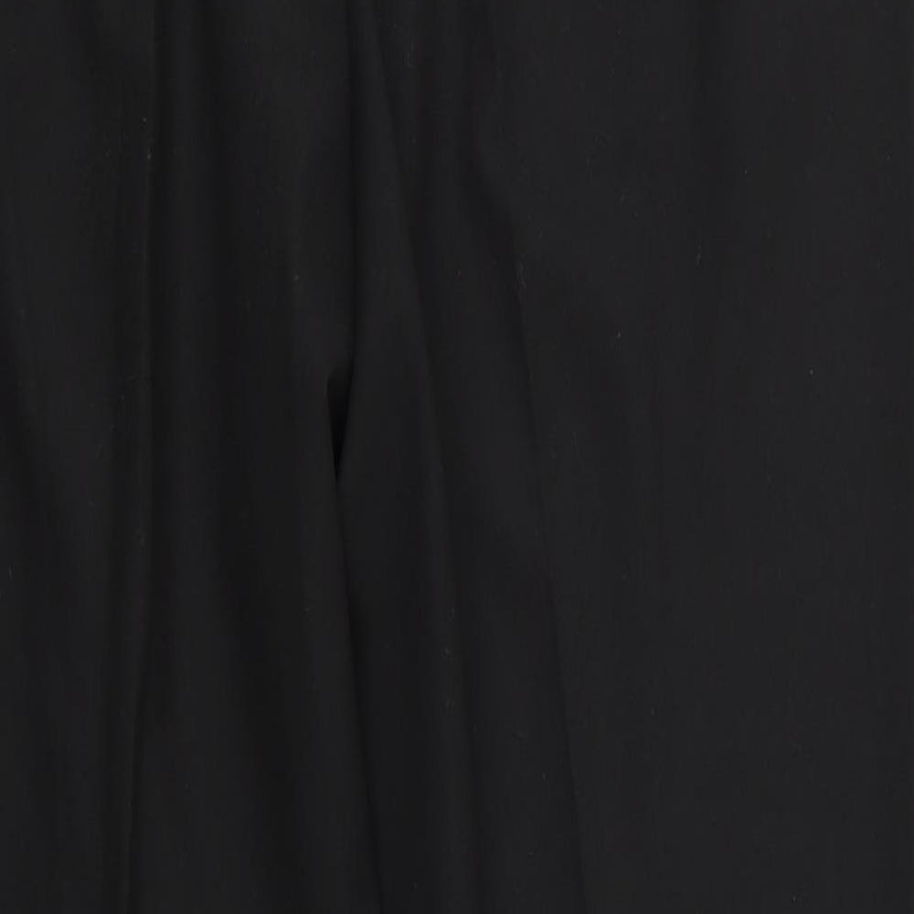 Valerie Herman Womens Black Polyester Trousers Size 16 L28.5 in Regular - Side Elastication