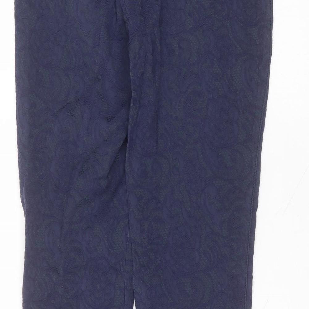 The White Stuff Womens Blue Cotton Trousers Size 10 L25 in Regular