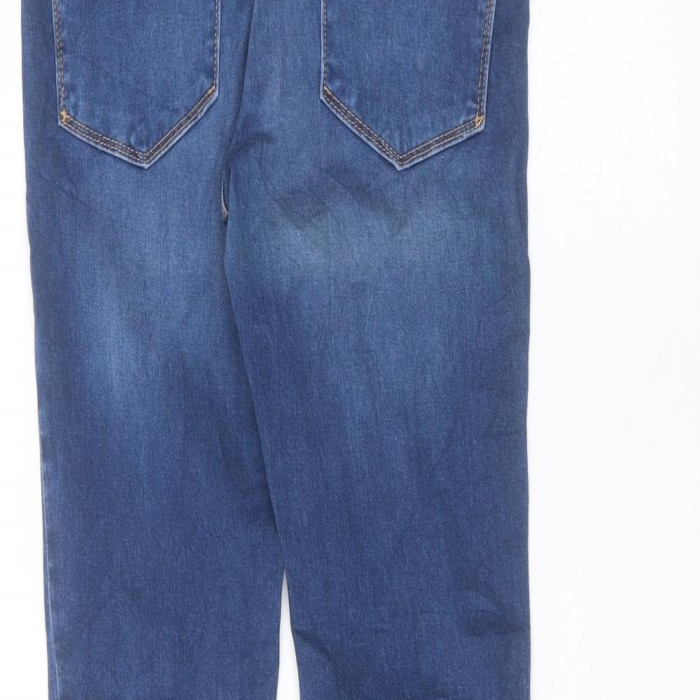 Womens Blue Cotton Skinny Jeans Size 8 L30 in Regular