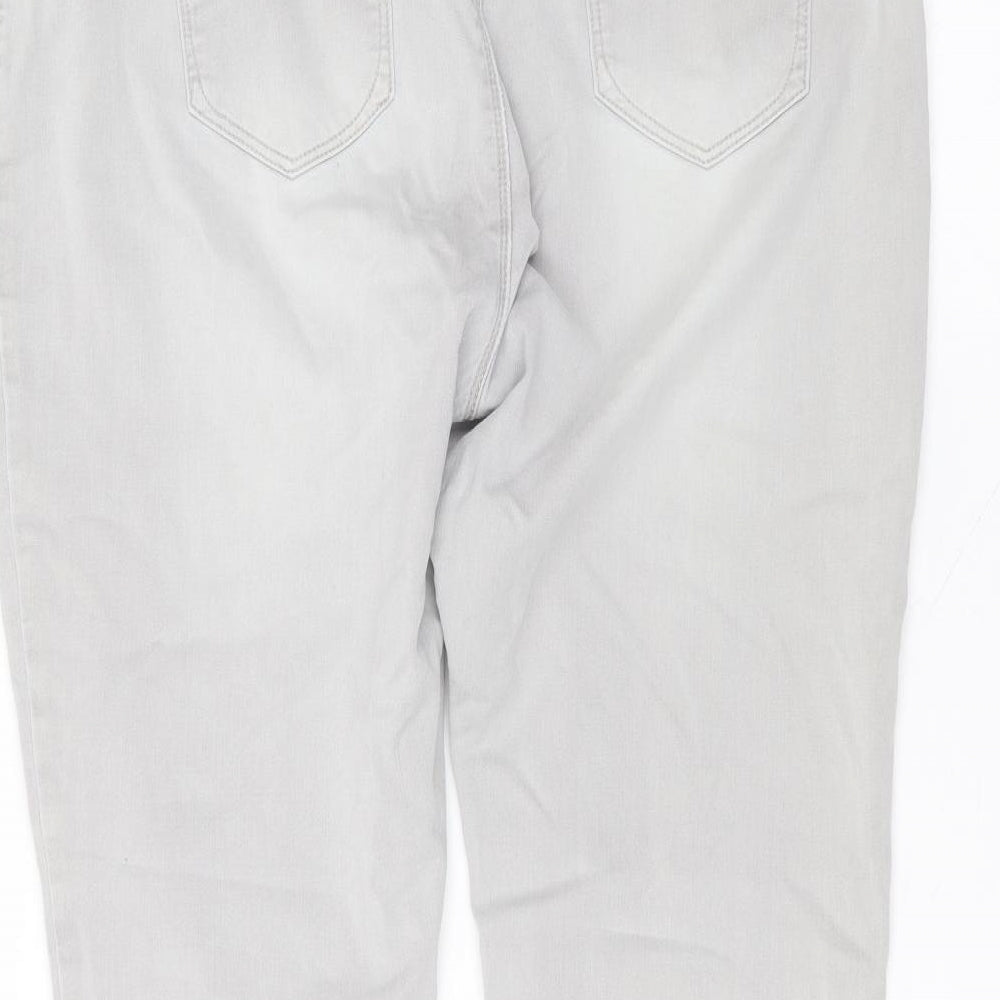 Matalan Womens Grey Cotton Straight Jeans Size 20 L27 in Regular