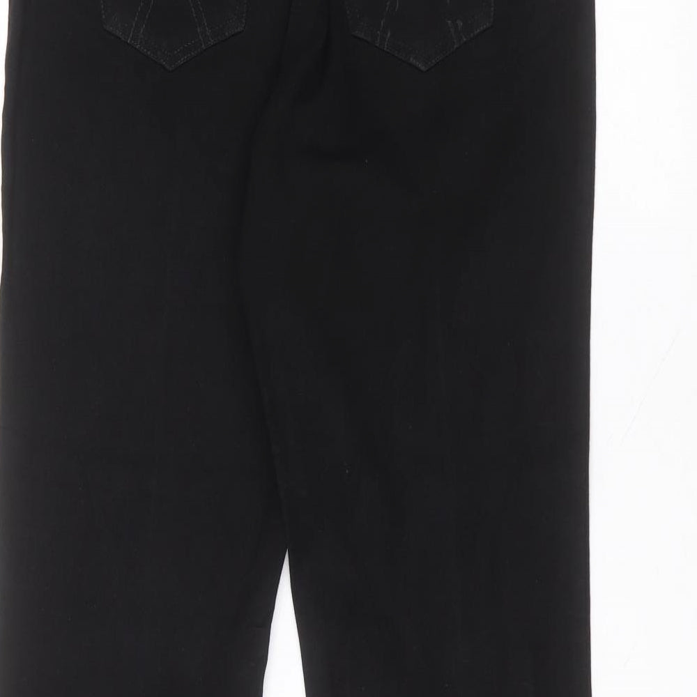 Preworn Womens Black Cotton Straight Jeans Size 32 in L29 in Regular