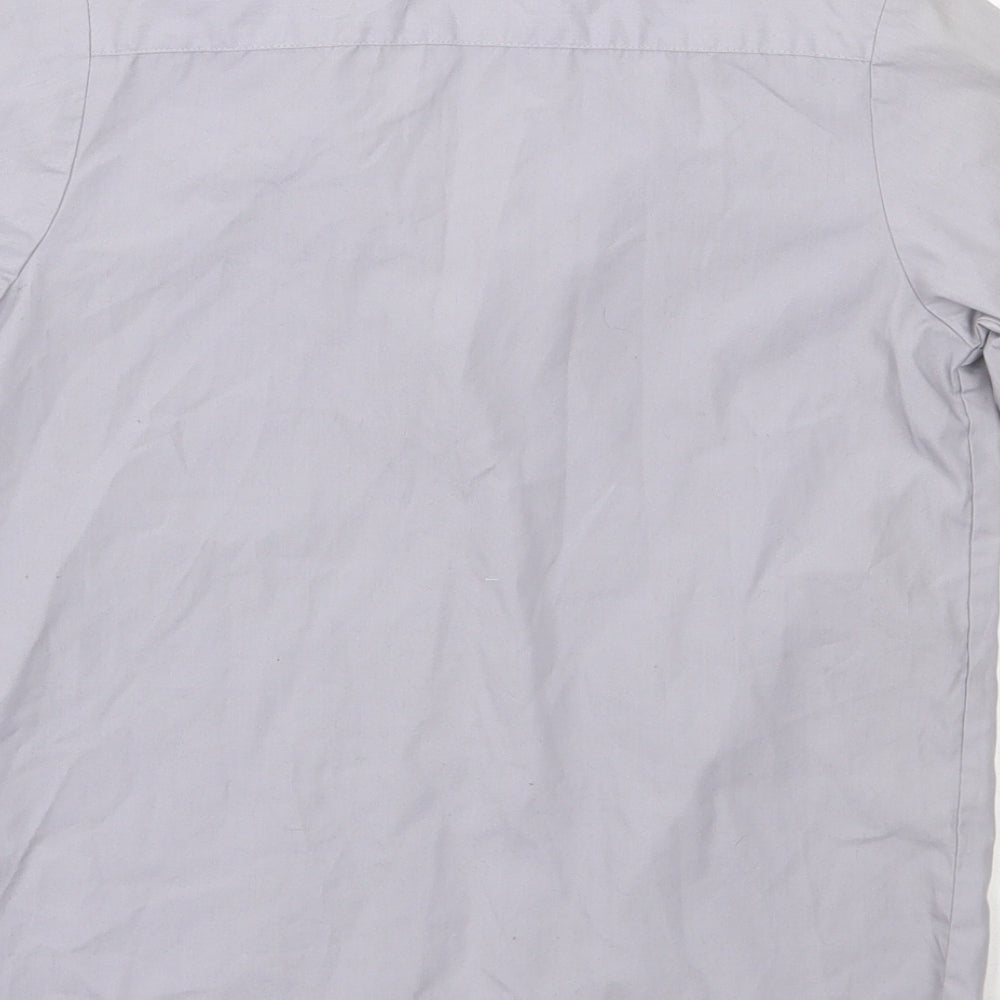 George Boys Grey Polyester Basic Button-Up Size 7-8 Years Collared Button