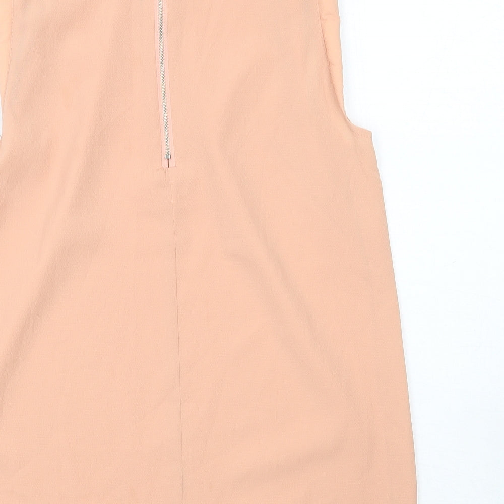 Paper Scissors Womens Pink Polyester Basic Tank Size 8 Round Neck - Necklace Attached
