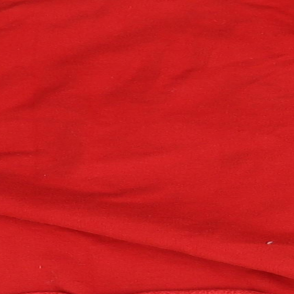 River Island Girls Red Round Neck Cotton Pullover Jumper Size 7-8 Years