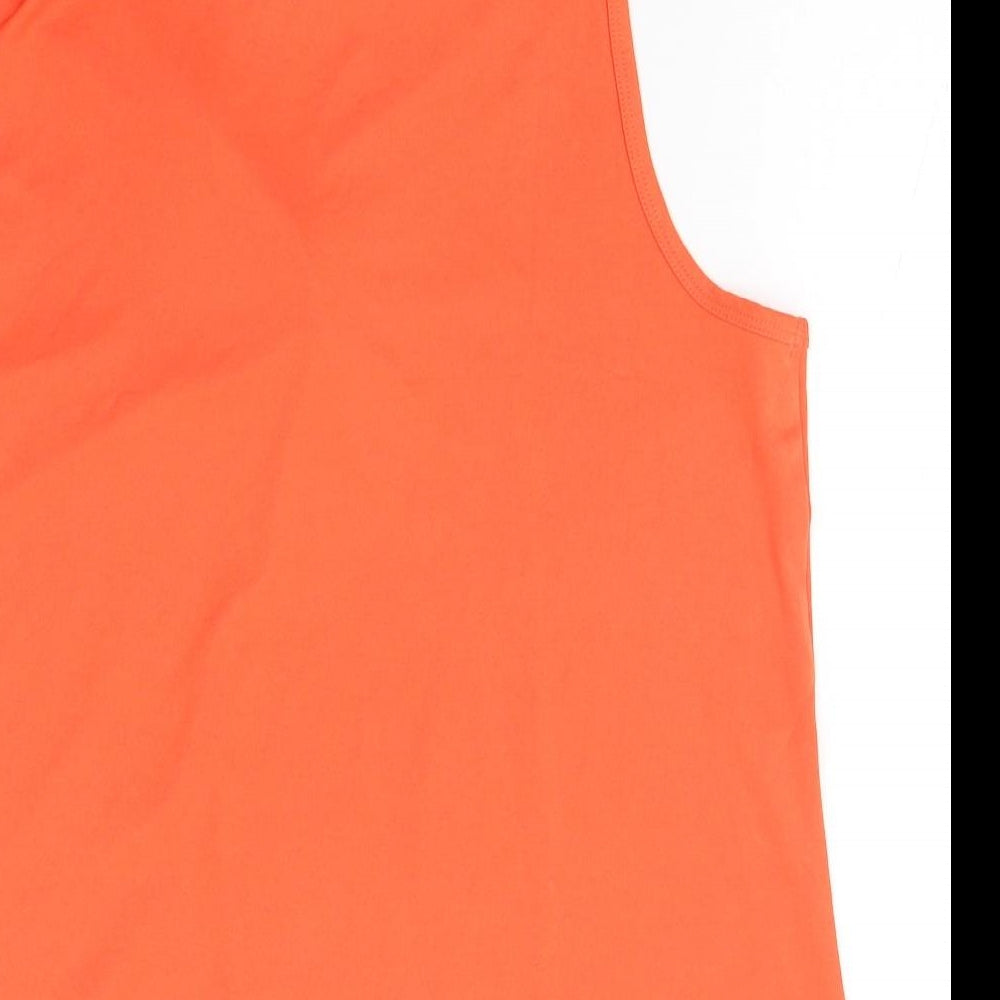 Crivit Womens Orange Polyester Basic Tank Size M Collared