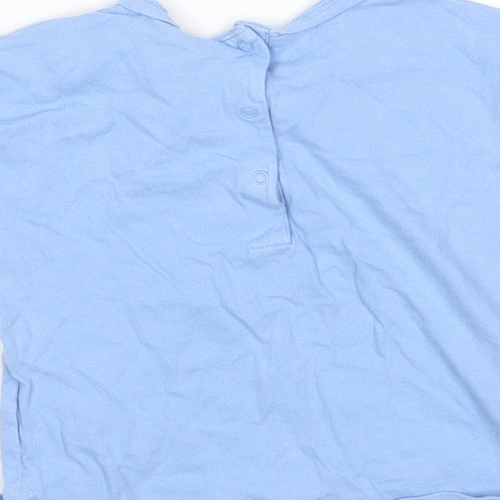 NEXT Boys Blue Cotton Basic T-Shirt Size 6-9 Months Round Neck