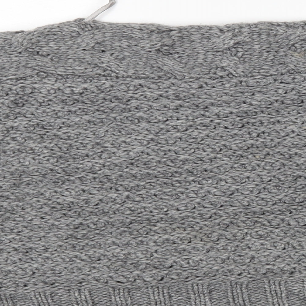 Marks & Spencer Mens Grey Round Neck Acrylic Pullover Jumper Size L