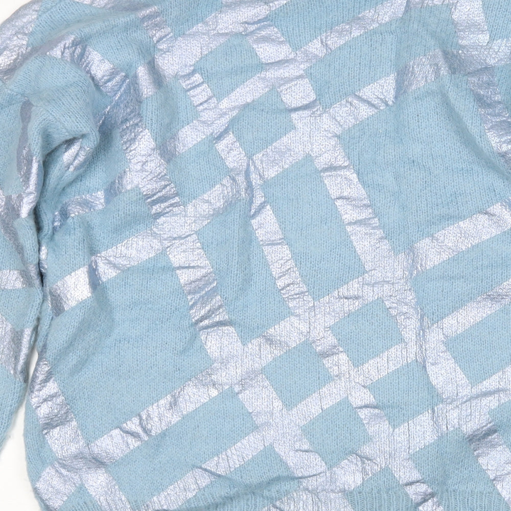 ASOS Womens Blue V-Neck Acrylic Pullover Jumper Size 6
