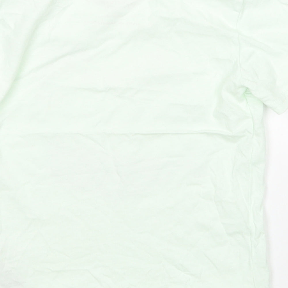 Primark Girls Green Cotton Basic T-Shirt Size 2-3 Years Round Neck