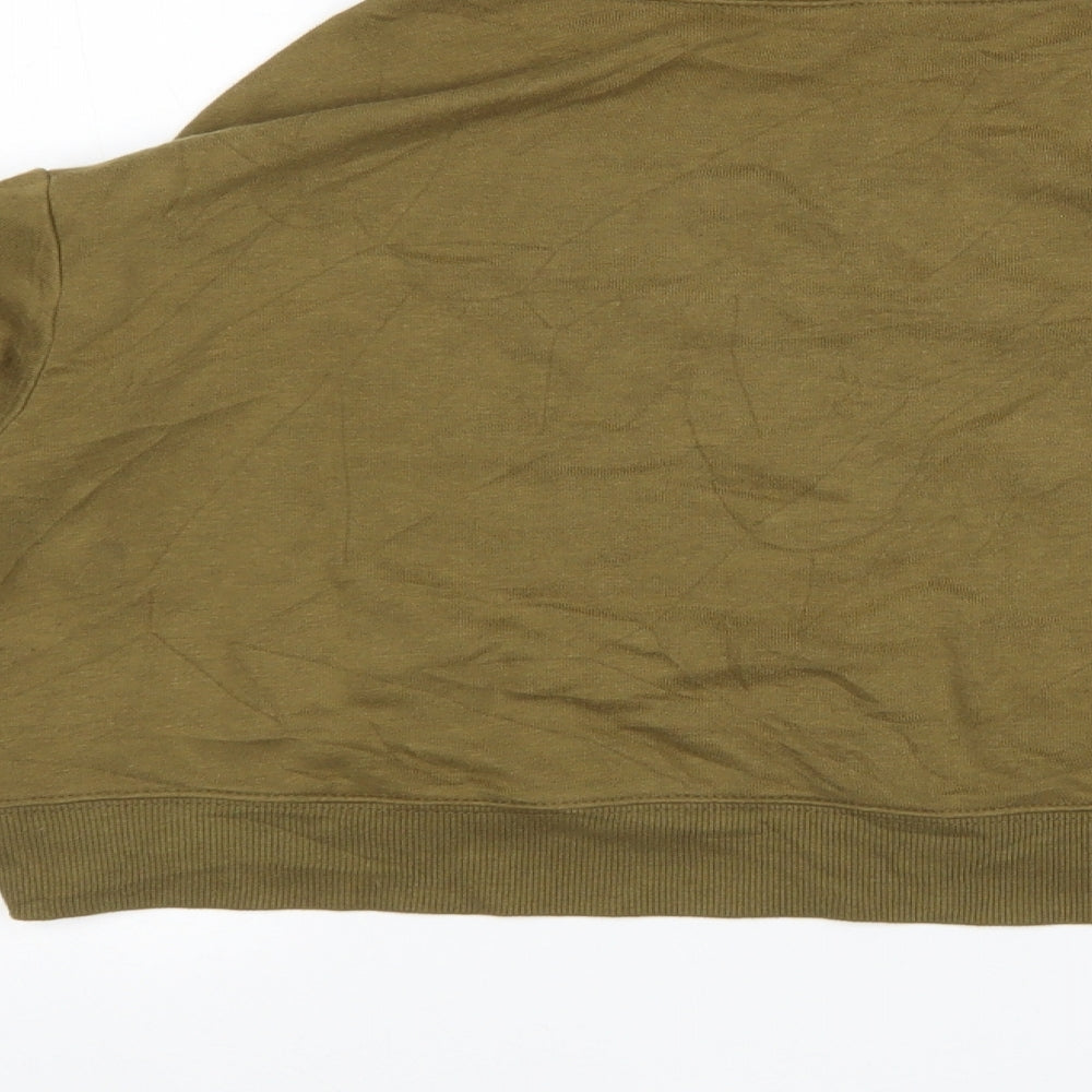 H&M Womens Green Cotton Pullover Sweatshirt Size S
