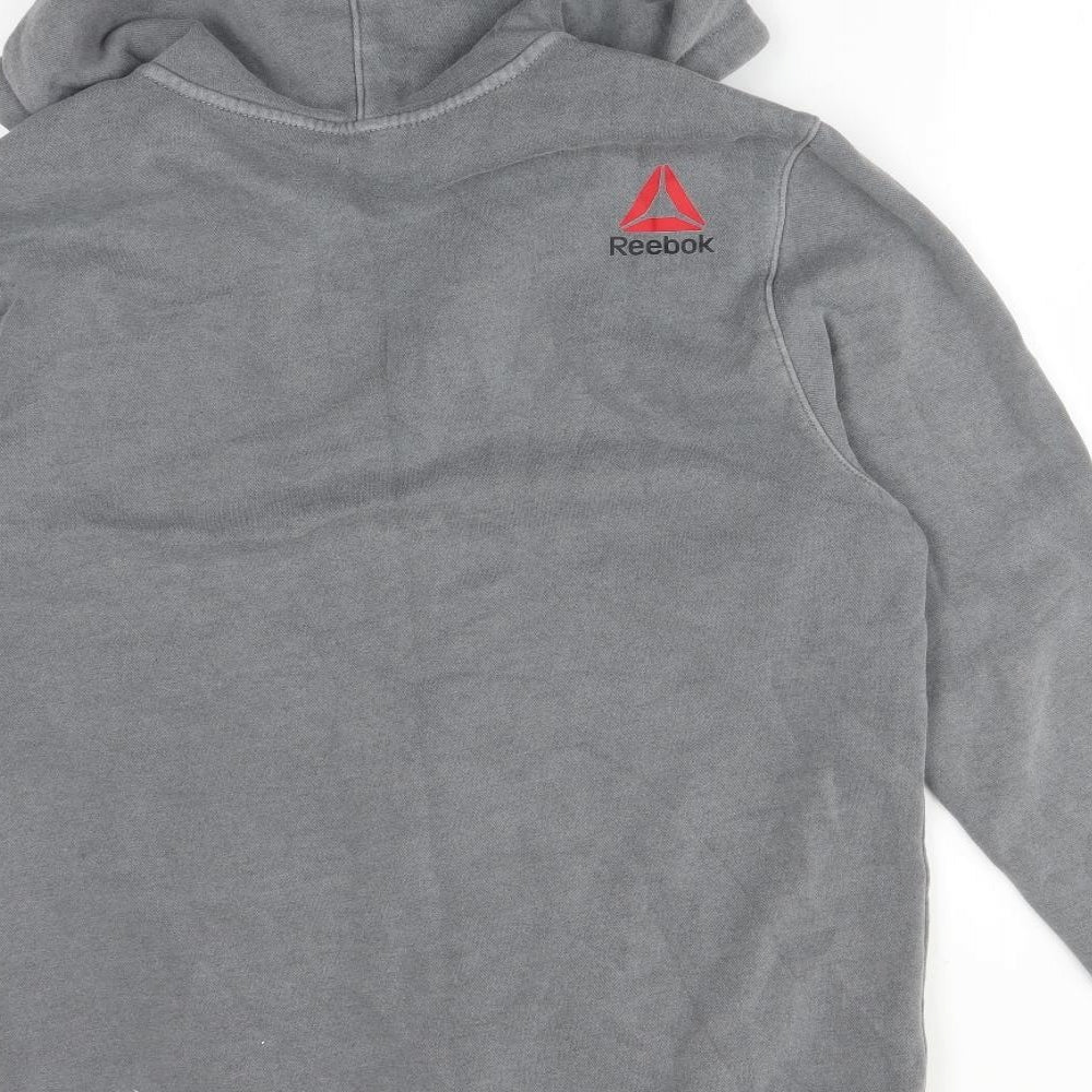 Reebok Mens Grey Cotton Full Zip Hoodie Size M - FORGING ELITE FITNESS