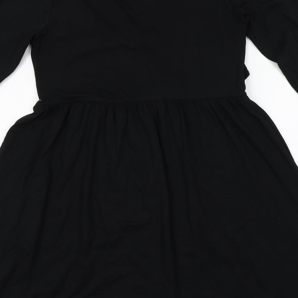 Boohoo Womens Black A-Line Size 10 Round Neck