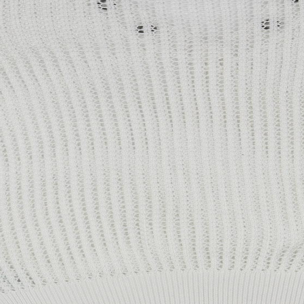 Papaya Womens White V-Neck Polyester Pullover Jumper Size M