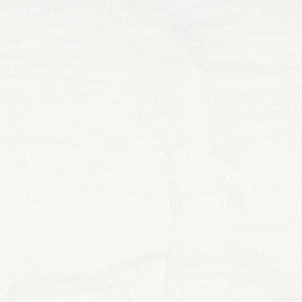 Preworn Womens White Round Neck Acrylic Cardigan Jumper Size M