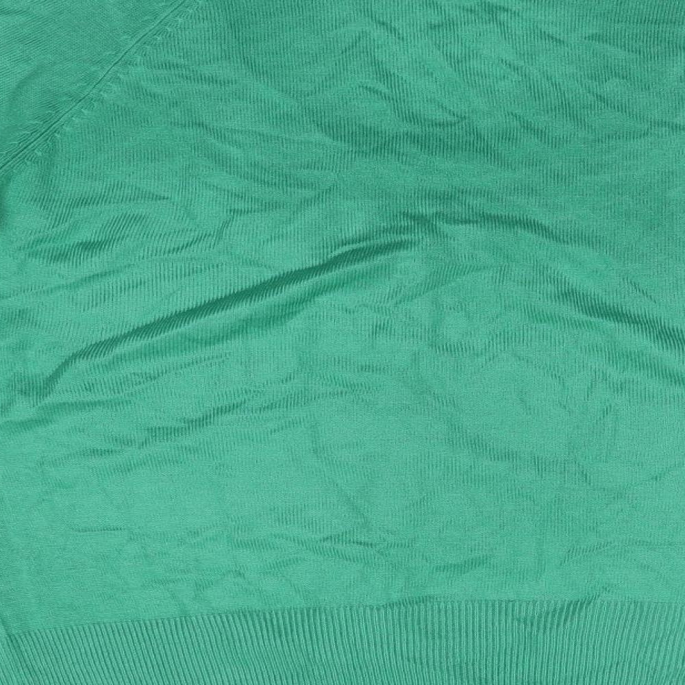 Preworn Womens Green Round Neck Acrylic Pullover Jumper Size 10