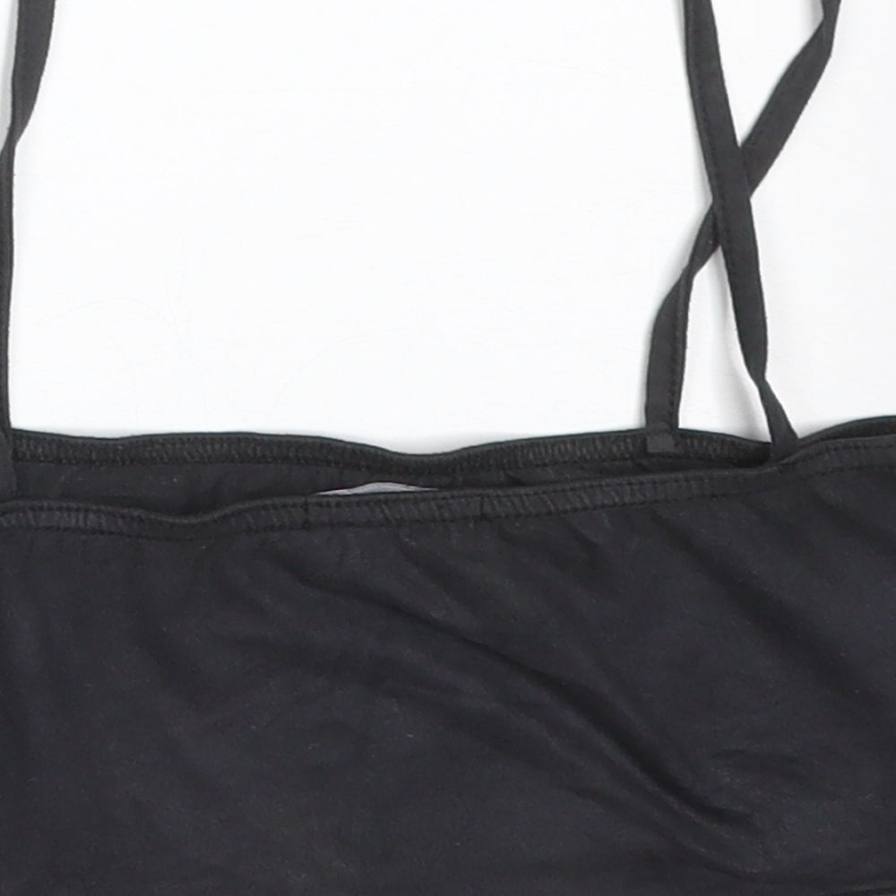 PRETTYLITTLETHING Womens Grey Polyester Camisole T-Shirt Size 8 Square Neck
