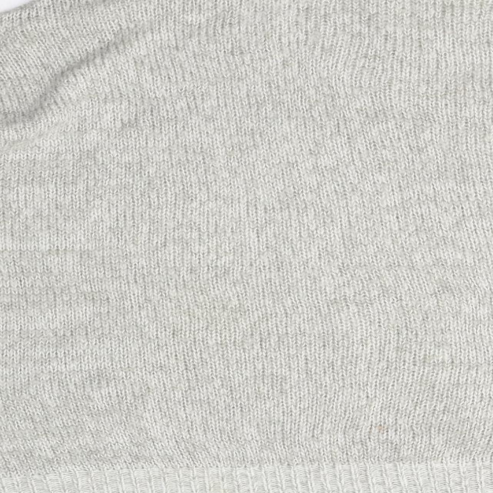 New Look Womens Grey High Neck Acrylic Pullover Jumper Size M