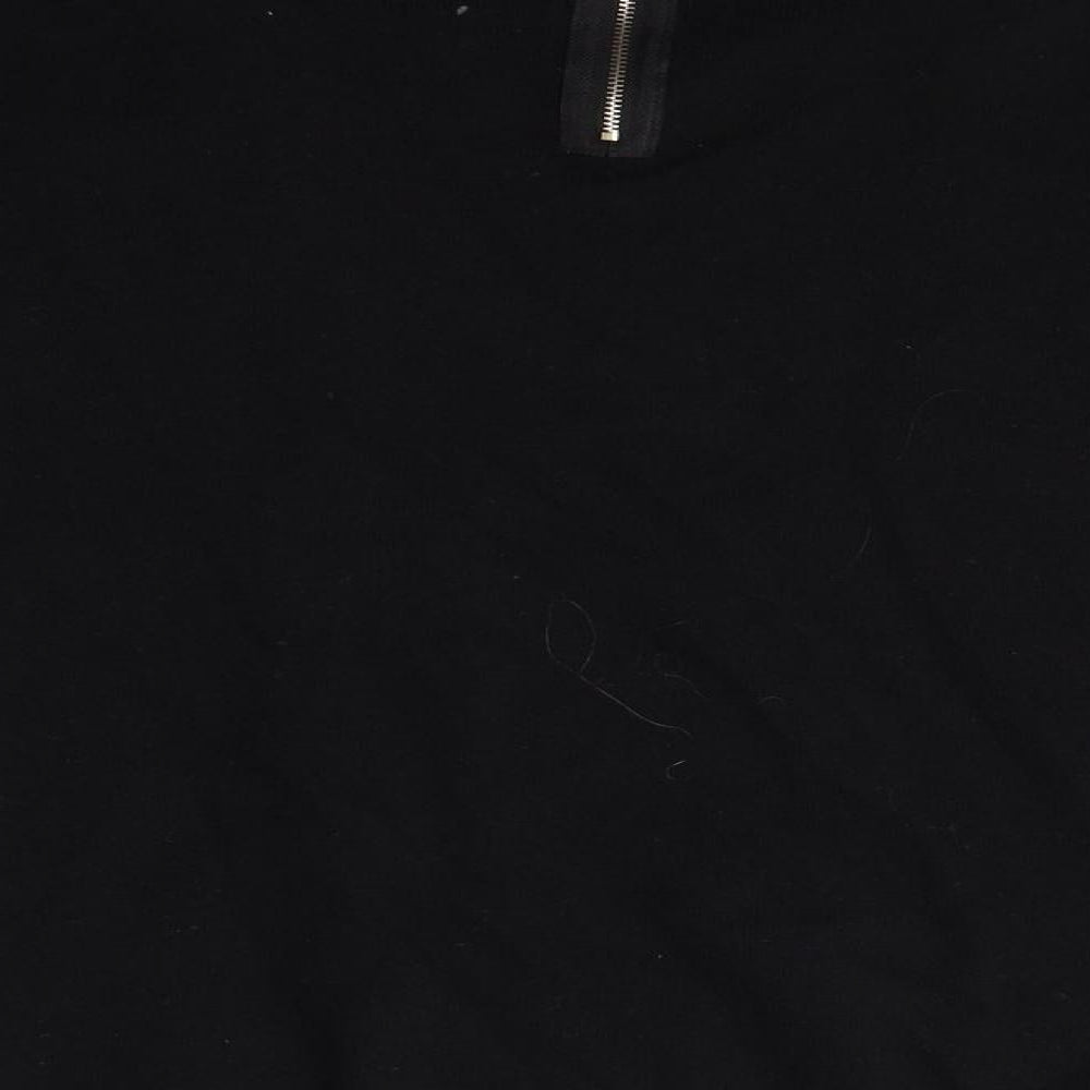 Peace and Love Womens Black Round Neck Nylon Pullover Jumper Size M