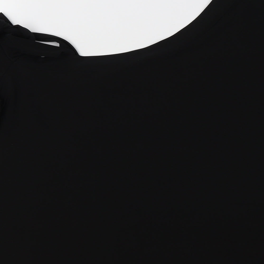 Very Womens Black Polyester Basic Blouse Size 14 Boat Neck