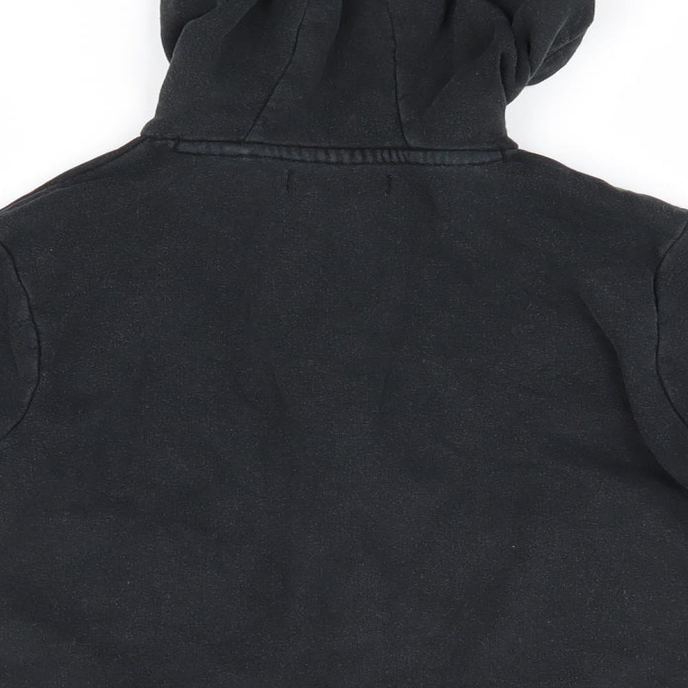 Next Boys Black Cotton Full Zip Hoodie Size 6 Years - Stag Logo
