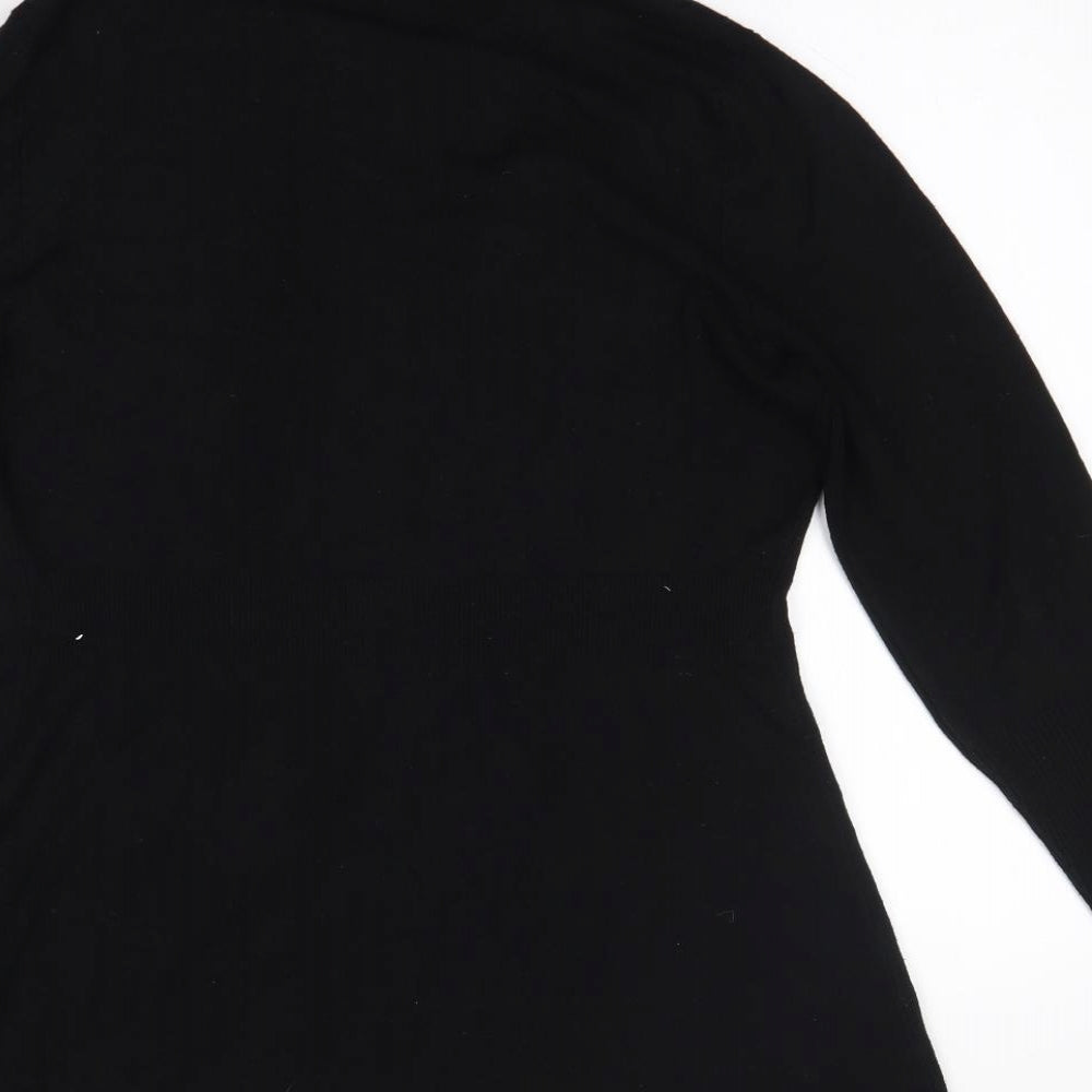 M&Co Womens Black V-Neck Viscose Cardigan Jumper Size M