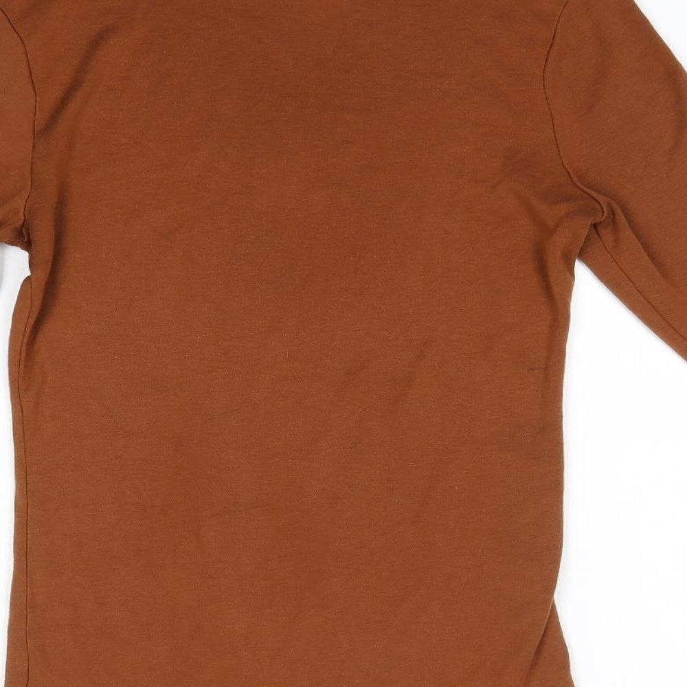 Marks & Spencer Womens Brown High Neck Acrylic Pullover Jumper Size 6