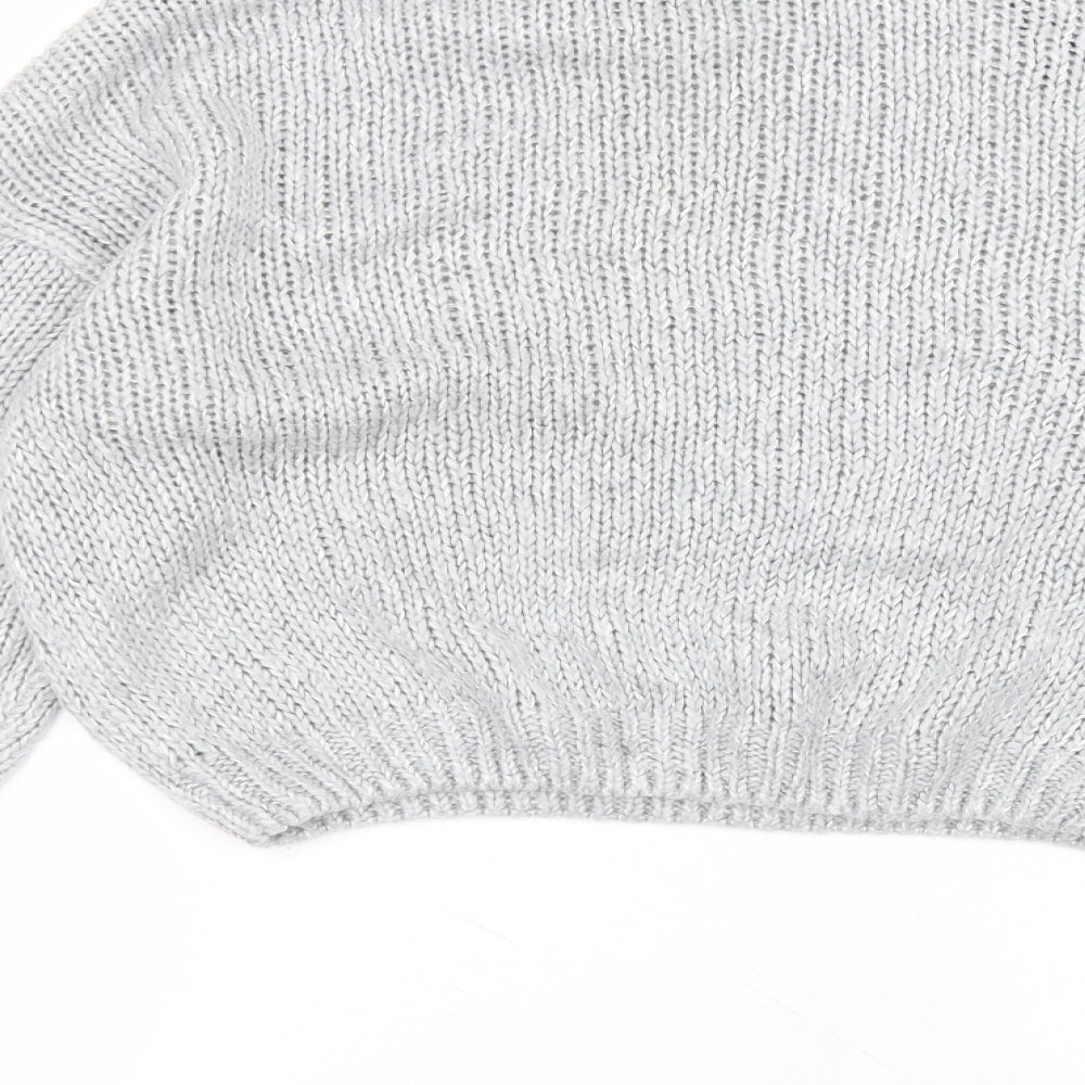 H&M Womens Grey Round Neck Acrylic Pullover Jumper Size S