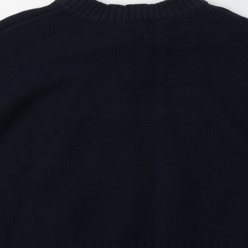 Matalan Womens Blue Crew Neck Cotton Pullover Jumper Size M