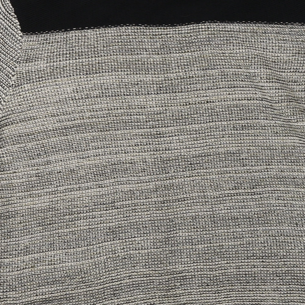 F&F Womens Grey Crew Neck Acrylic Cardigan Jumper Size 14