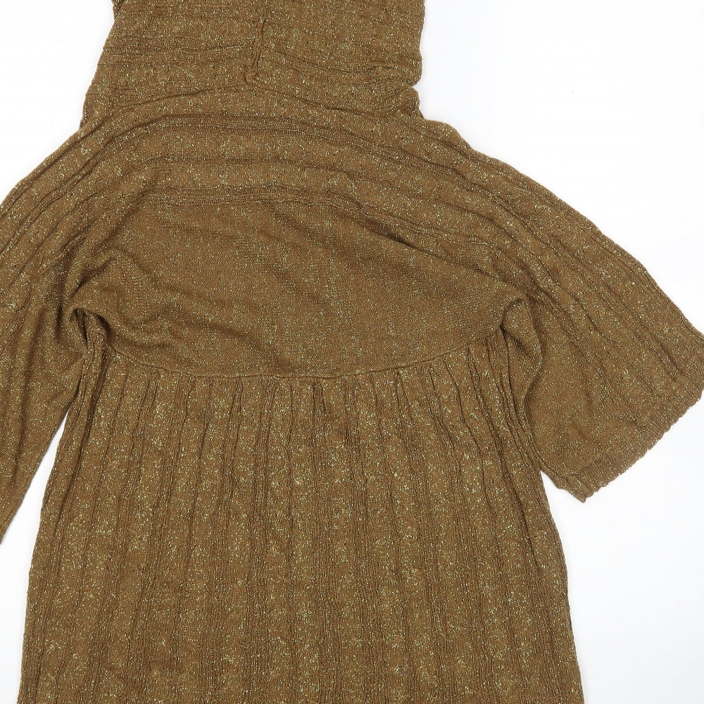 Topshop Womens Multicoloured Roll Neck Acrylic Pullover Jumper Size 12
