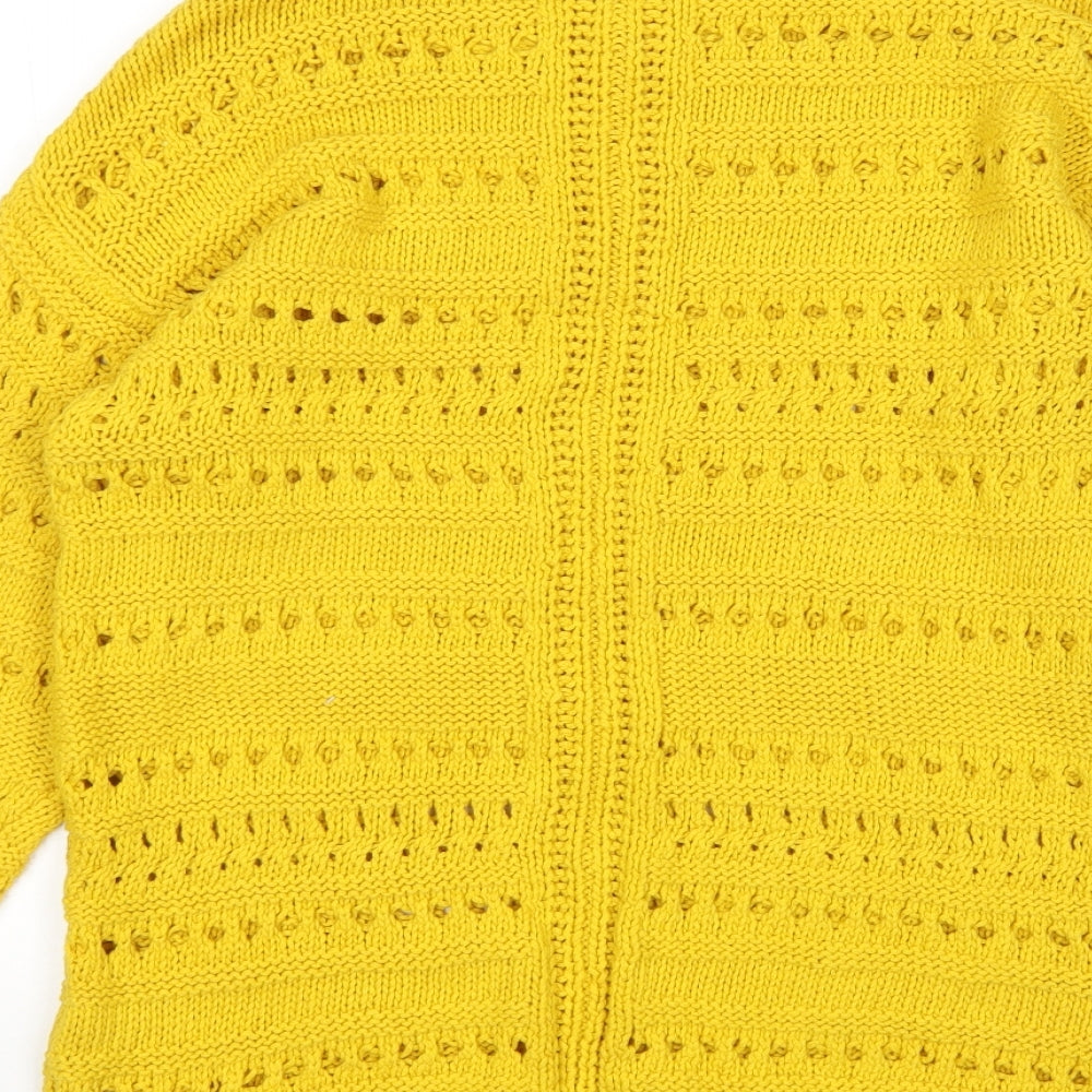 Matalan Womens Yellow Round Neck Cotton Pullover Jumper Size M