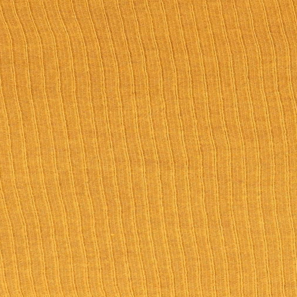 Primark Womens Gold High Neck Acrylic Pullover Jumper Size XL - Buttons down arms Soft texture
