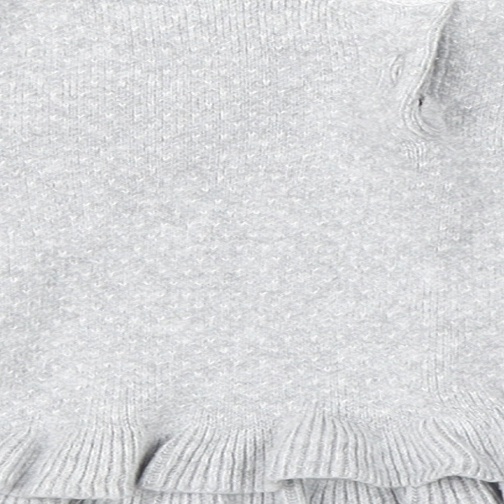 Preworn Girls Grey Cotton Pullover Jumper Size 3-6 Months