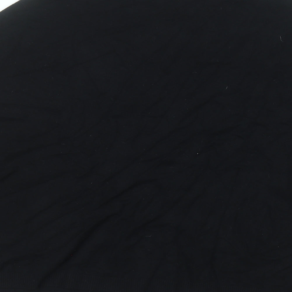 M&V Womens Black Round Neck Cotton Pullover Jumper Size S
