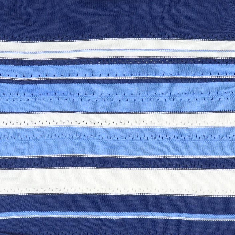 Preworn Womens Multicoloured Striped Cotton Pullover Sweatshirt Size L