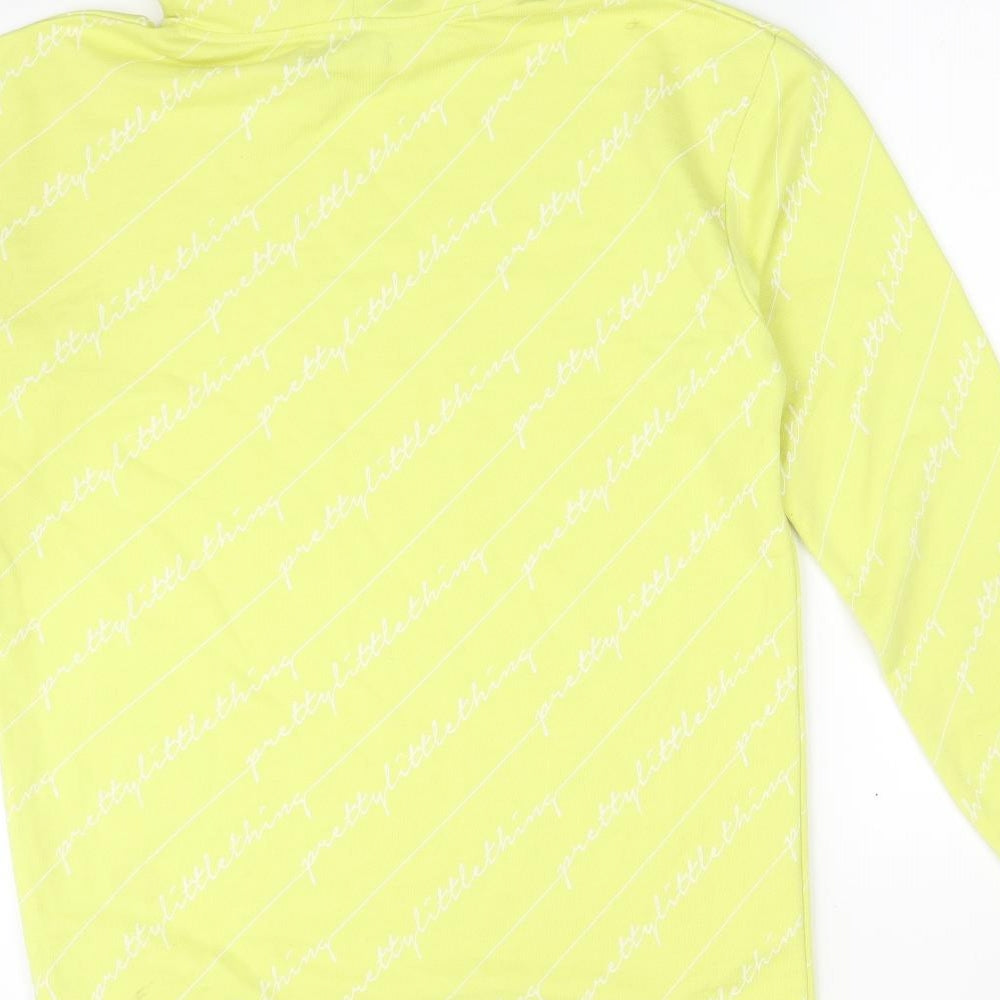 PRETTYLITTLETHING Womens Yellow Cotton Pullover Sweatshirt Size 6 - Pretty Little Thing