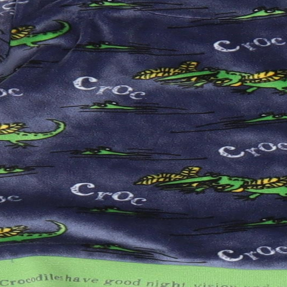Marks & Spencer Boys Blue Animal Print Polyester Pyjama Top Size 18-24 Months - Crocodile print